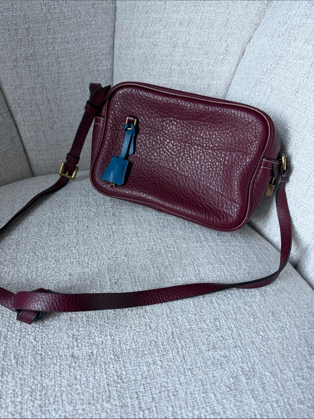 J. Crew vintage burgundy crossbody box bag